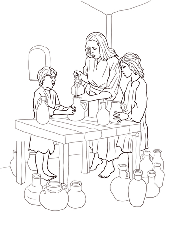 Elisha Helps Widow Coloring Page